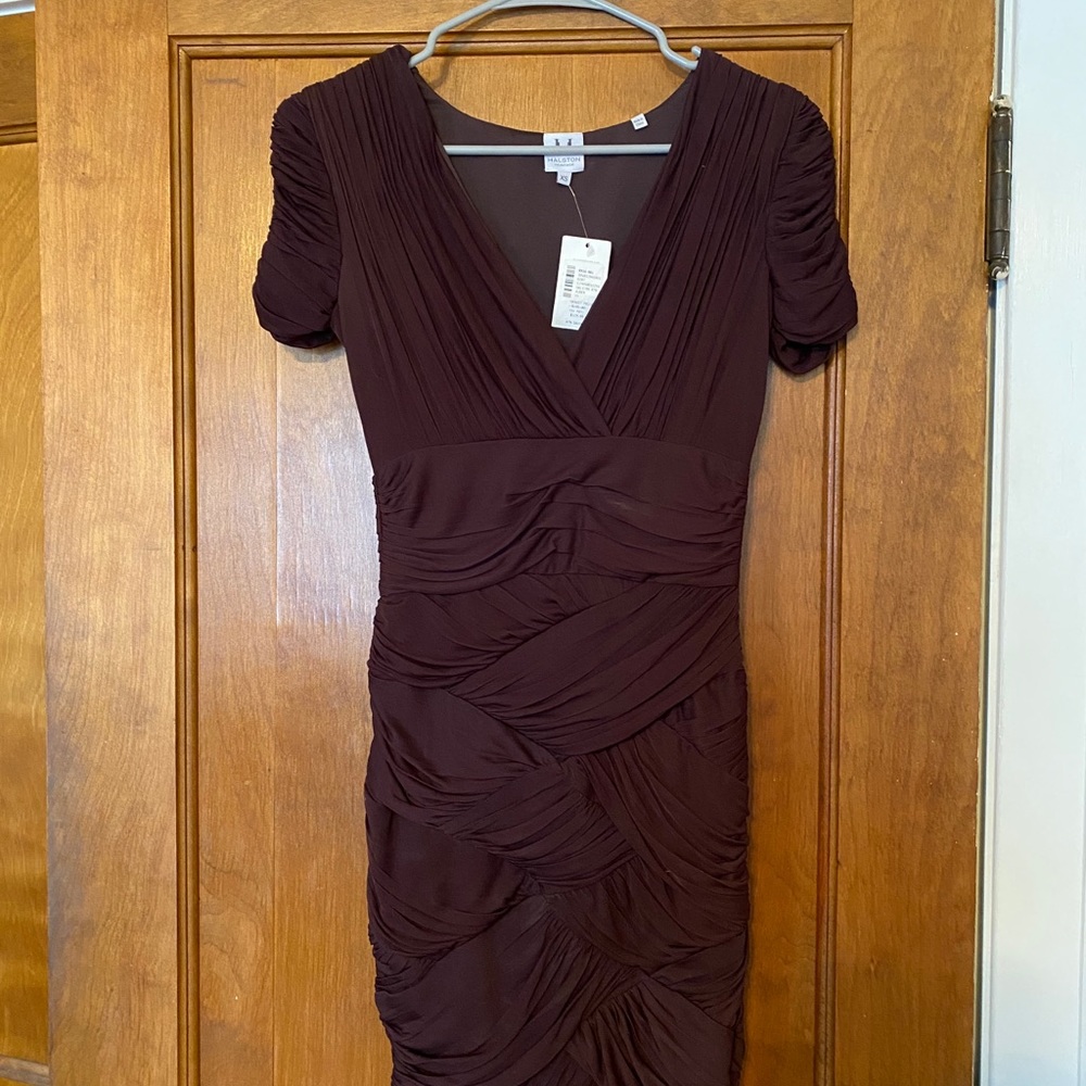 NWT Halston Heritage Purple Bodycon Mini Dress XS